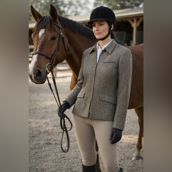 Lauren Ralph Lauren Jackets & Blazers - Lauren Ralph Lauren Petite 12P 100% Shetland Wool Herringbone Equestrian Jacket